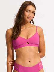 Seafolly SF Collective Hybrid Bralette in Hot Pink, view 1, click to see full size
