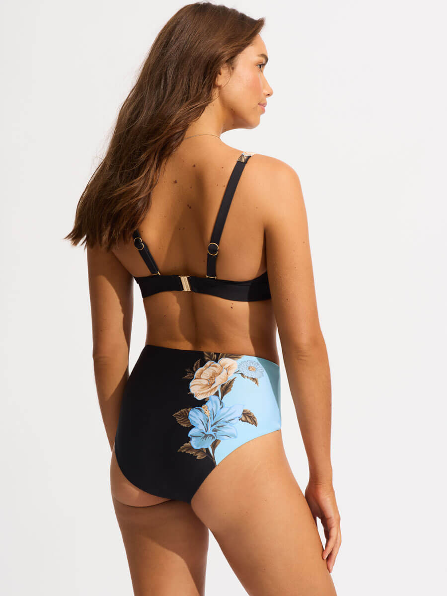 Seafolly Garden Party Longline Triangle in Black