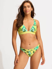 Seafolly Garden Party Longline Triangle in Limelight, view 4, click to see full size