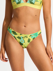 Seafolly Garden Party Reversible Hipster in Limelight, view 1, click to see full size