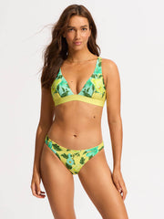 Seafolly Garden Party Reversible Hipster in Limelight, view 4, click to see full size