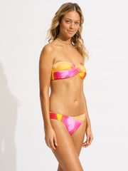 Seafolly Colour Crush Twist Bandeau in Fuchsia Rose, view 2, click to see full size