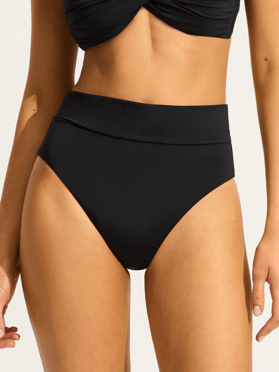 Seafolly SF Collective Roll Top Bottom in Black