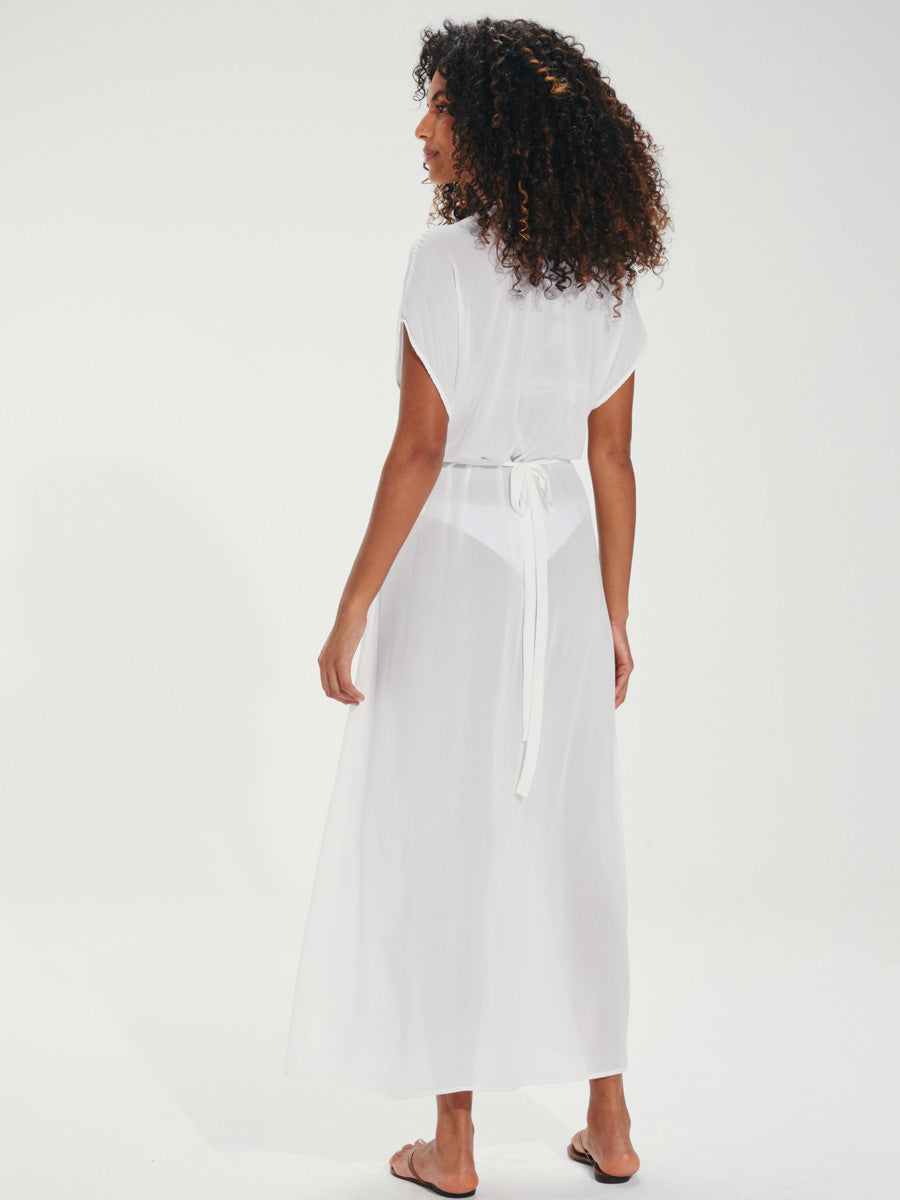 ViX Yara Detail Long Cover Up in Off White