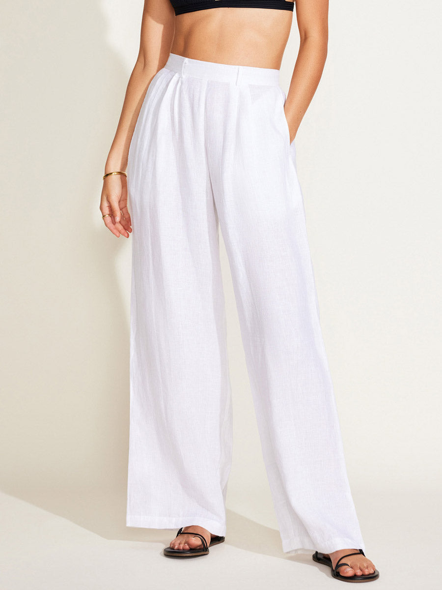 Vitamin A The Getaway Pant in White EcoLinen