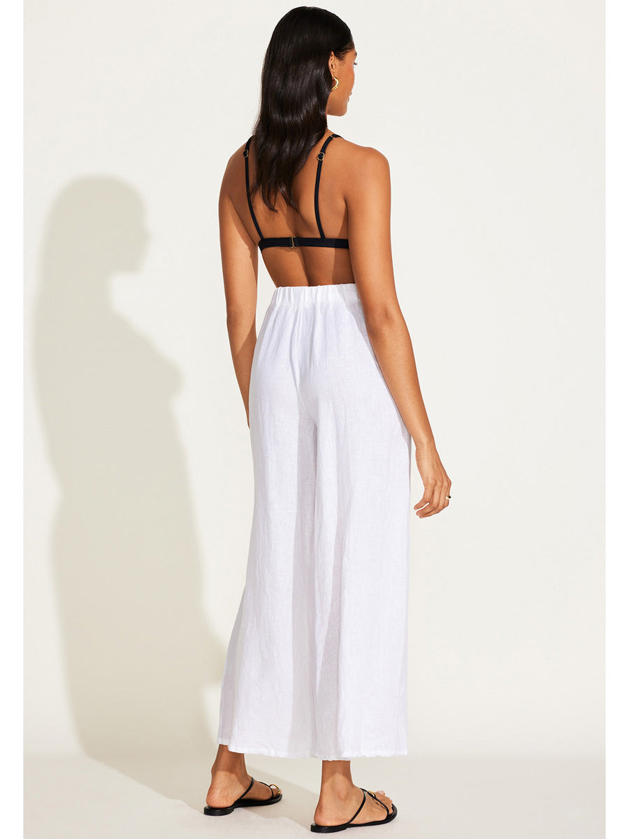 Vitamin A Tallows Wide Leg Pant in White EcoLinen