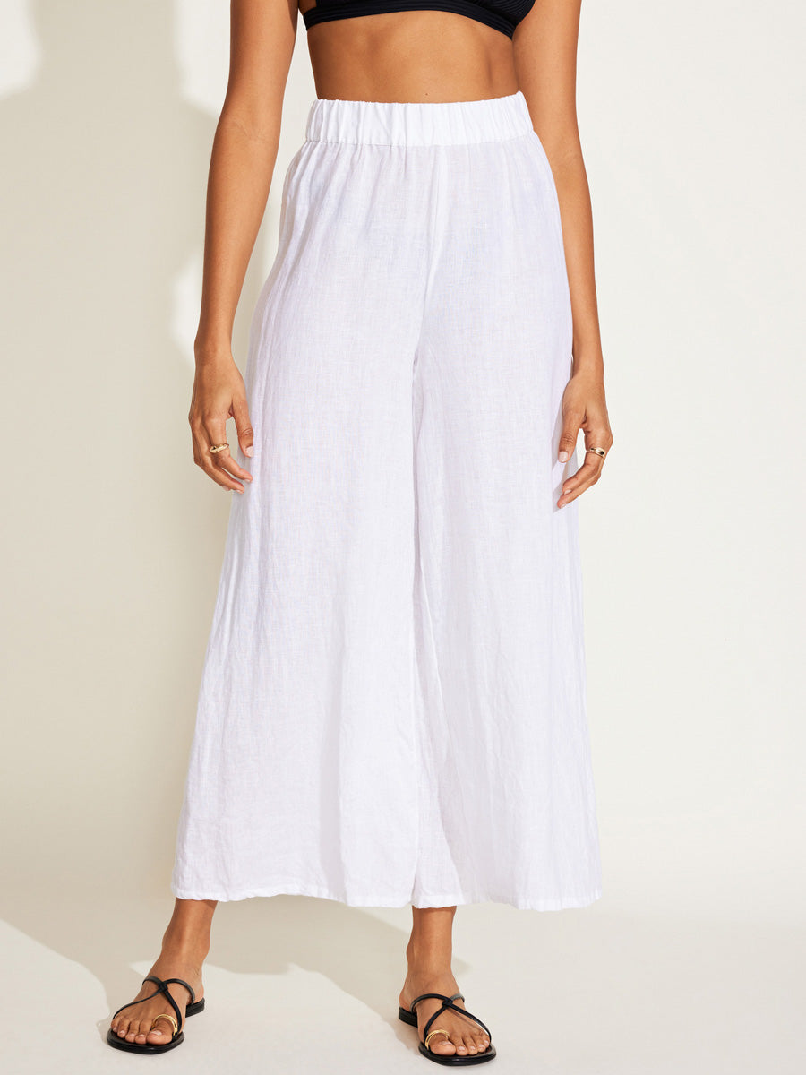 Vitamin A Tallows Wide Leg Pant in White EcoLinen