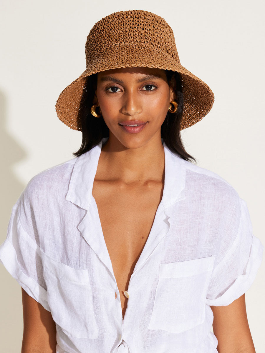 Vitamin A Cannes Bucket Hat in Carmel
