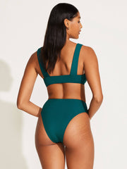 Vitamin A Skylar Top in Emerald EcoRib, view 2, click to see full size