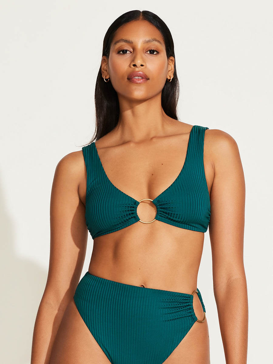 Vitamin A Skylar Top in Emerald EcoRib
