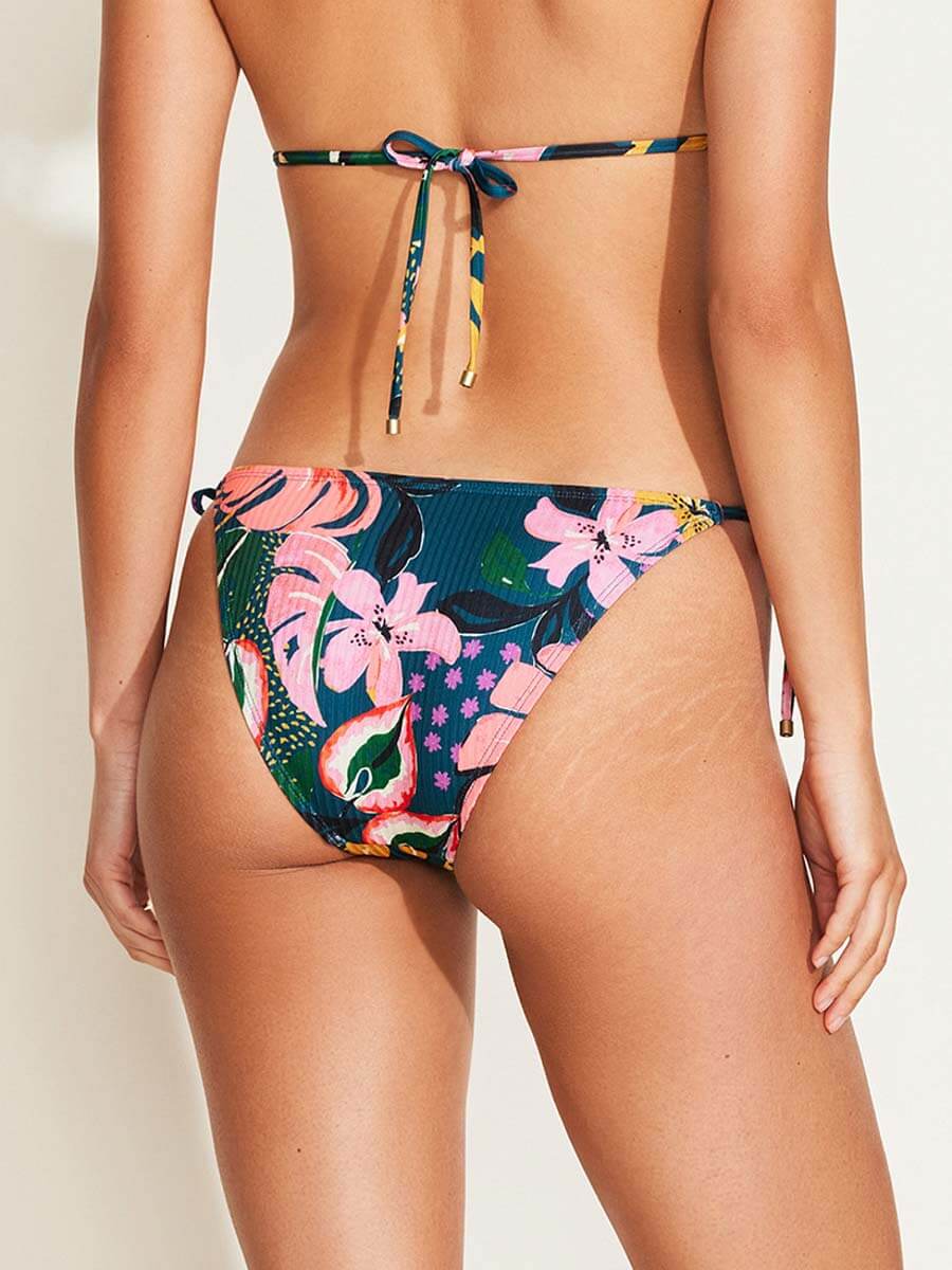 Vitamin A Elle Tie Side Bottom in Painted Jungle EcoRib BT