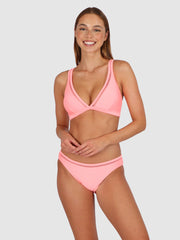 Baku Rococco Longline Bra in Coral, view 4, click to see full size