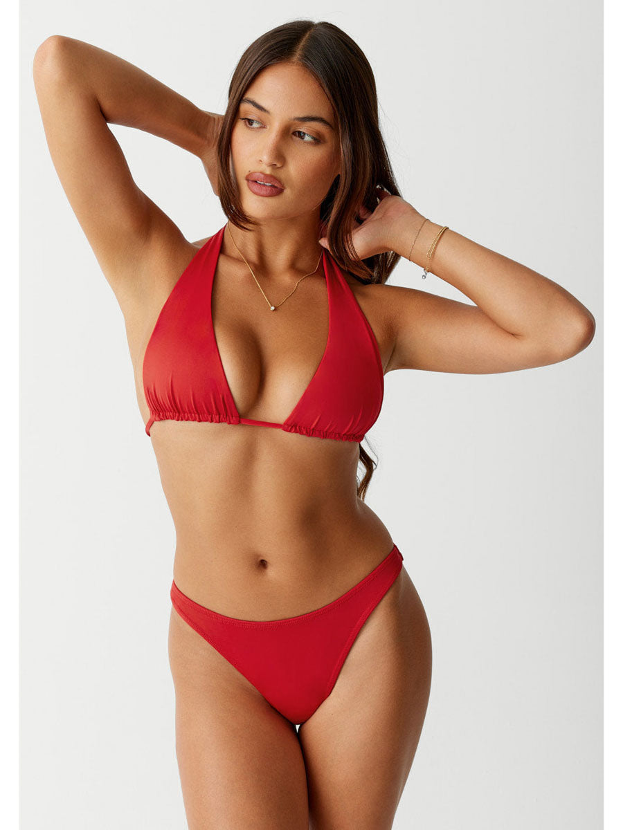 Frankies Bikinis Dove Bottom in True Red