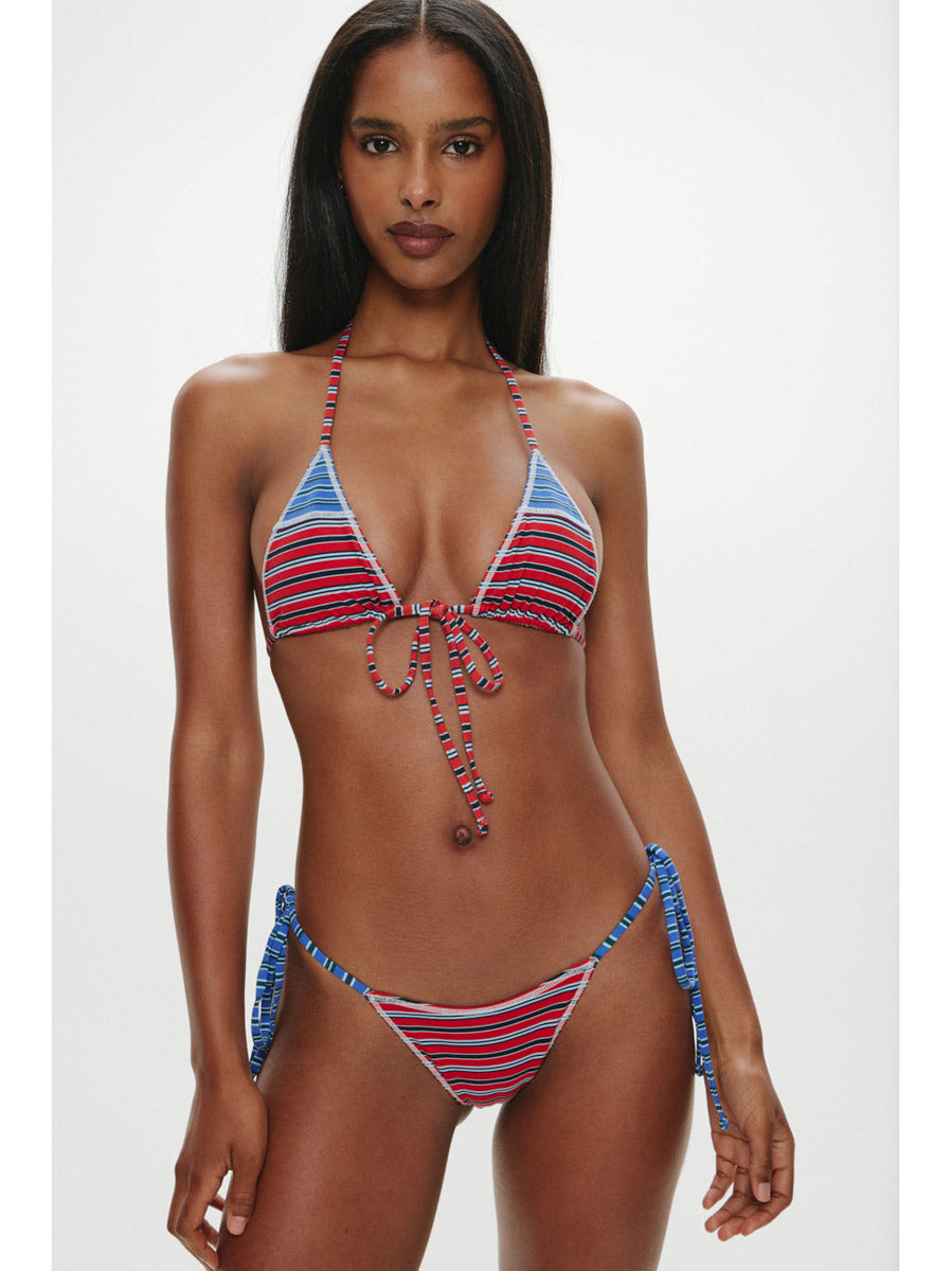 Frankies Bikinis Mackenzie Cheeky Bottom in Red Summer Stripe