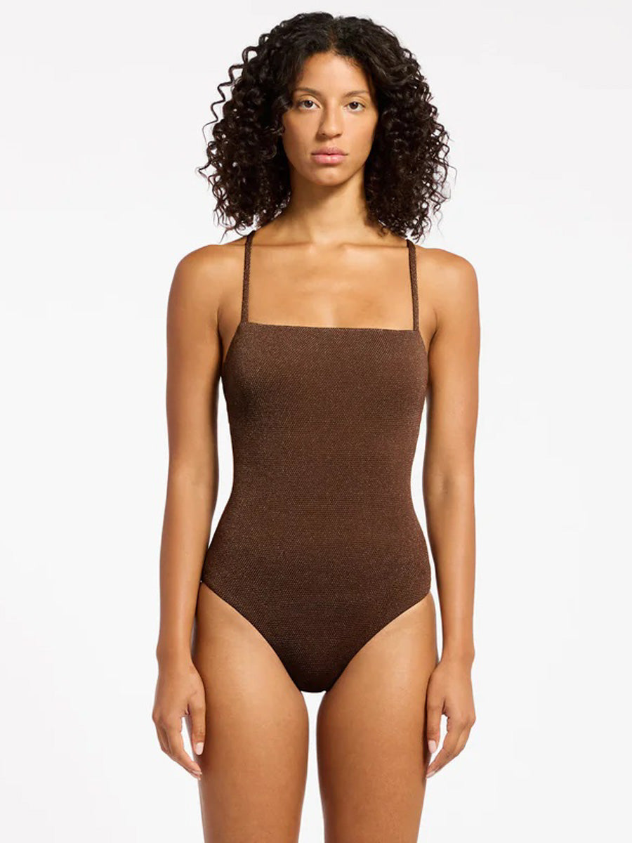 Jets Tirari Nights Minimal Tank One Piece in Chocolate