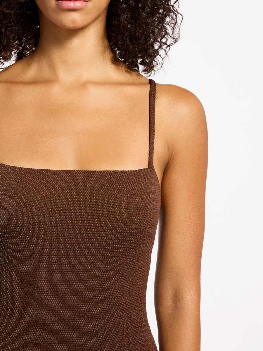 Jets Tirari Nights Minimal Tank One Piece in Chocolate