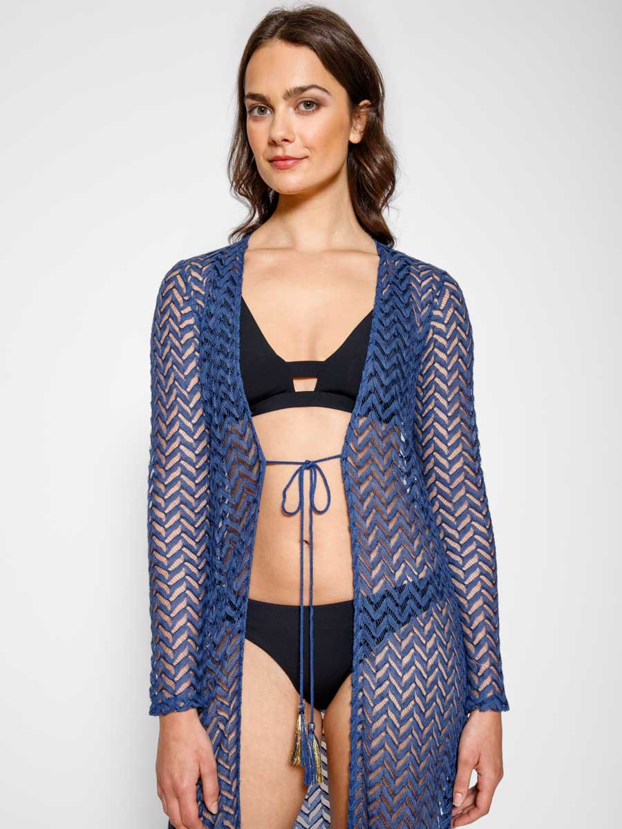 Koy Resort Zuma Duster Cardigan in Navy