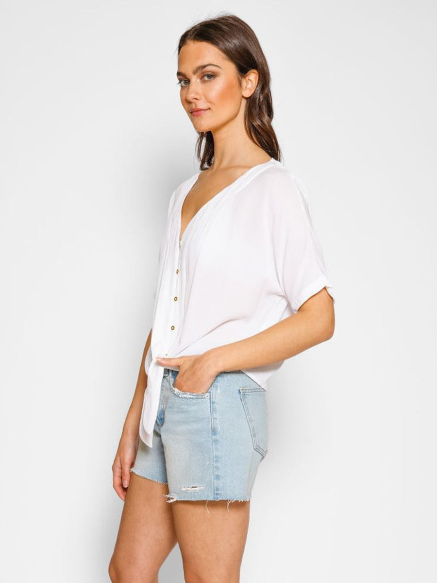 Miami Front Tie Top In White