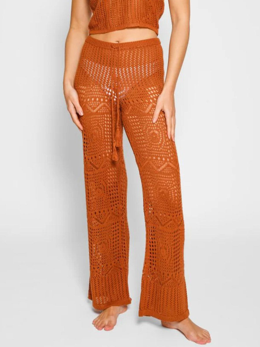 Koy Resort Santorini Crochet Pants In Bronze