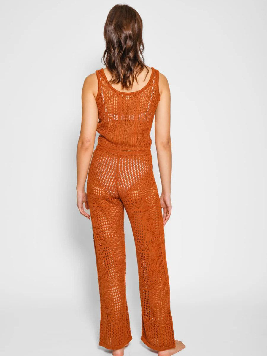 Koy Resort Santorini Crochet Pants In Bronze