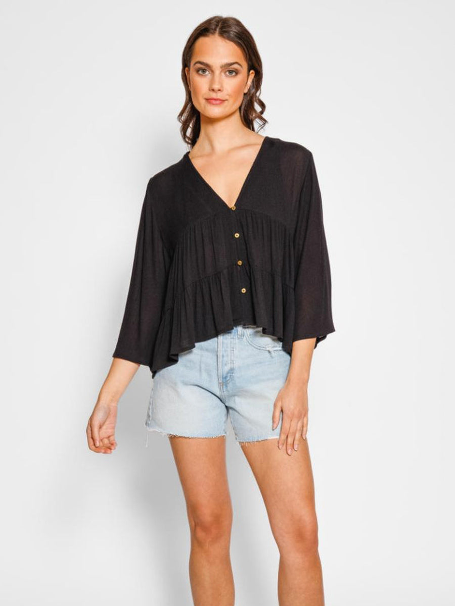 Koy Resort Miami Tiered Shirt In Black