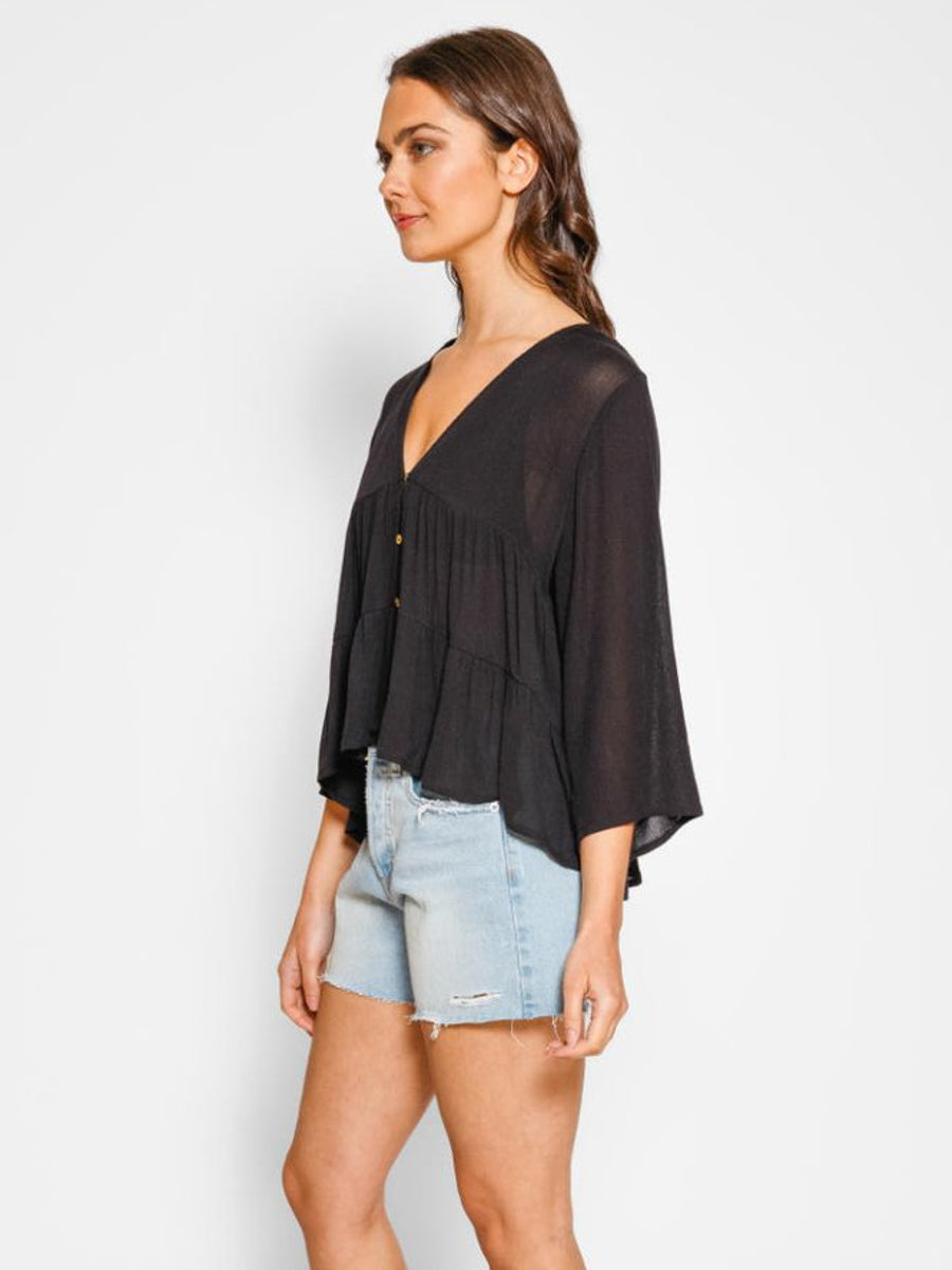 Koy Resort Miami Tiered Shirt In Black