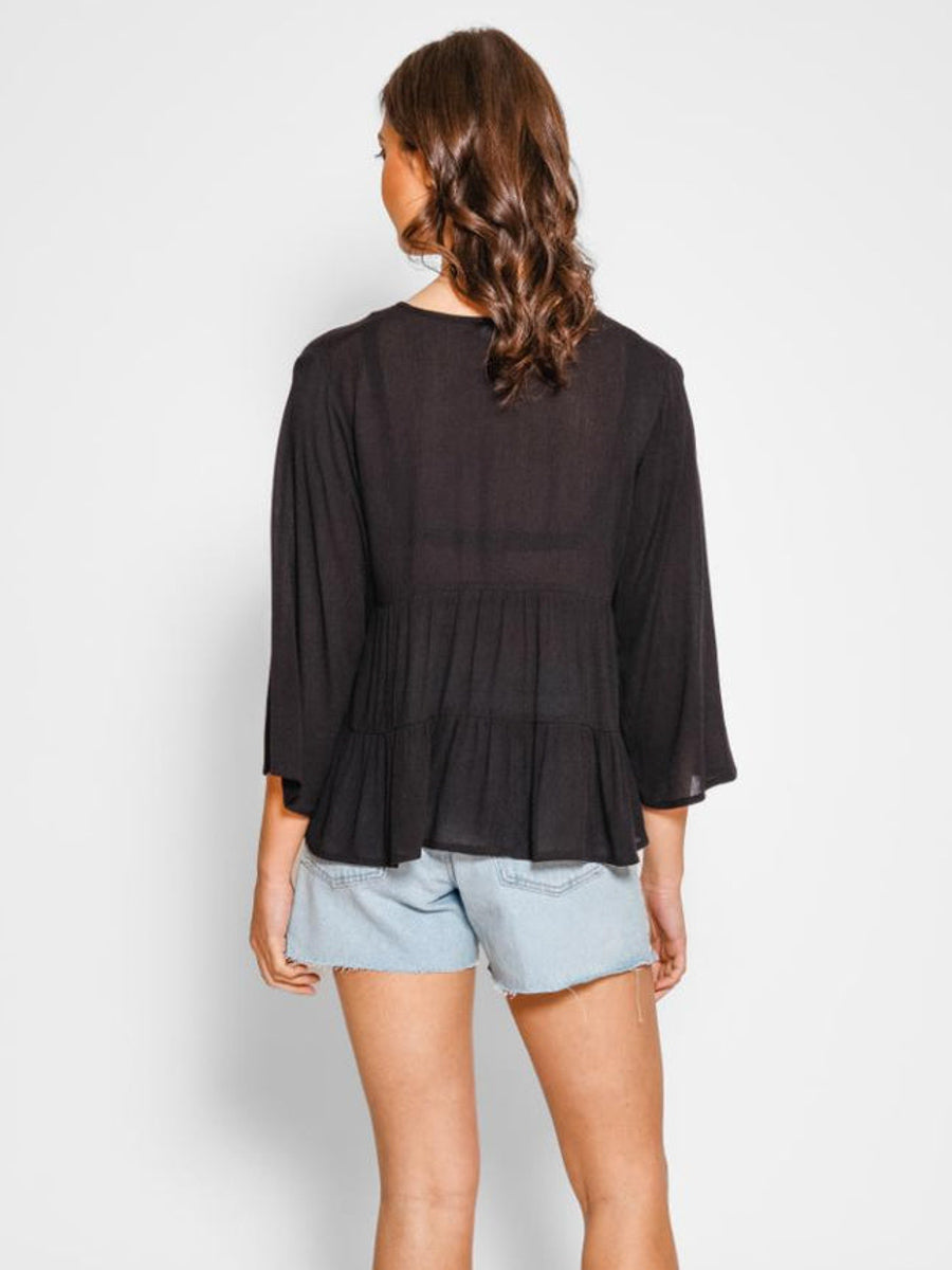 Koy Resort Miami Tiered Shirt In Black
