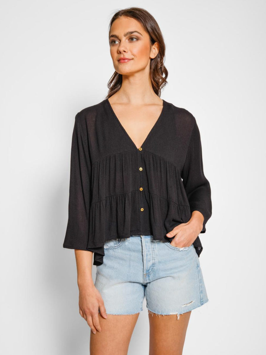 Koy Resort Miami Tiered Shirt In Black