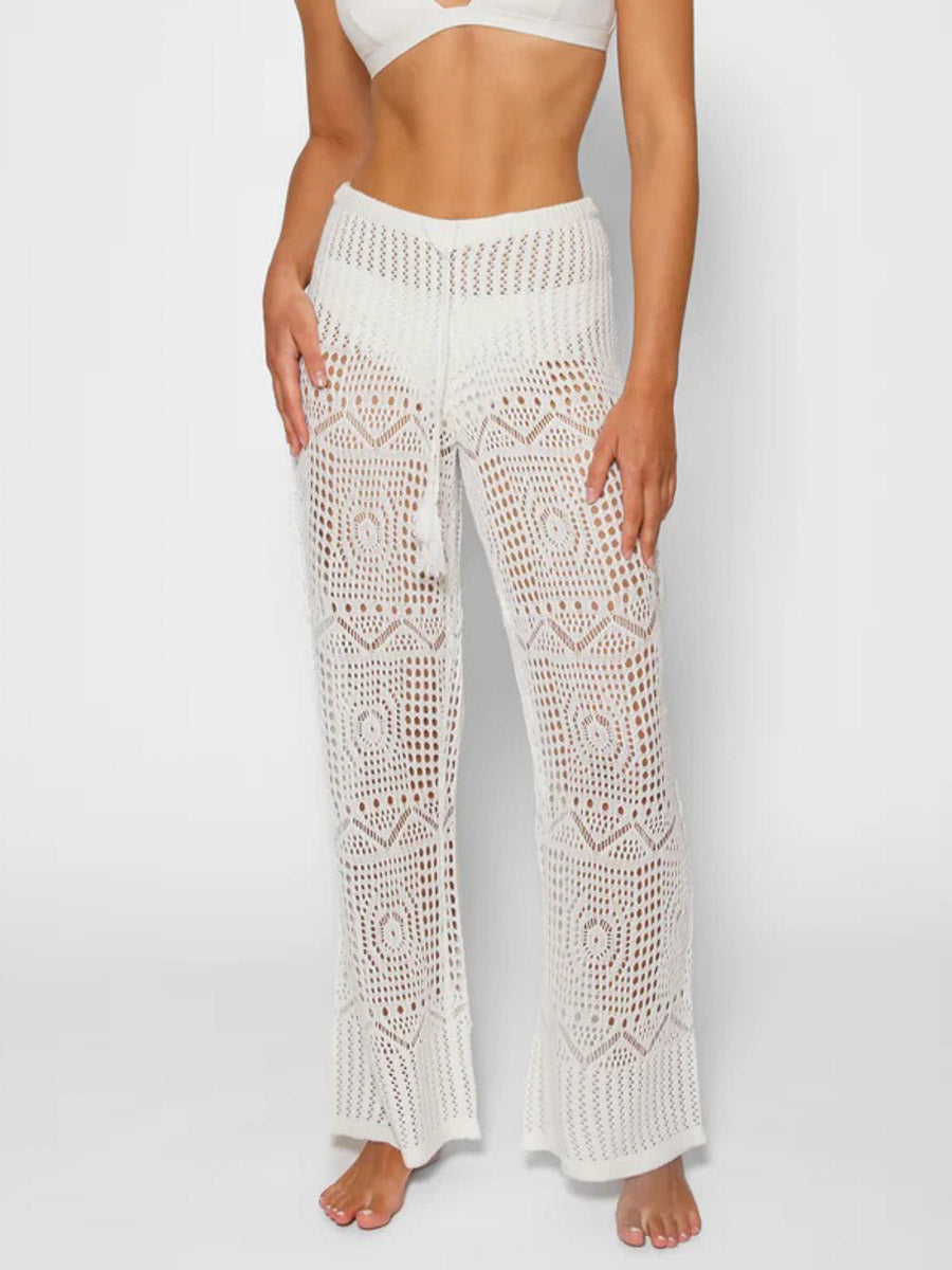 Koy Resort Santorini Crochet Pants In Cream