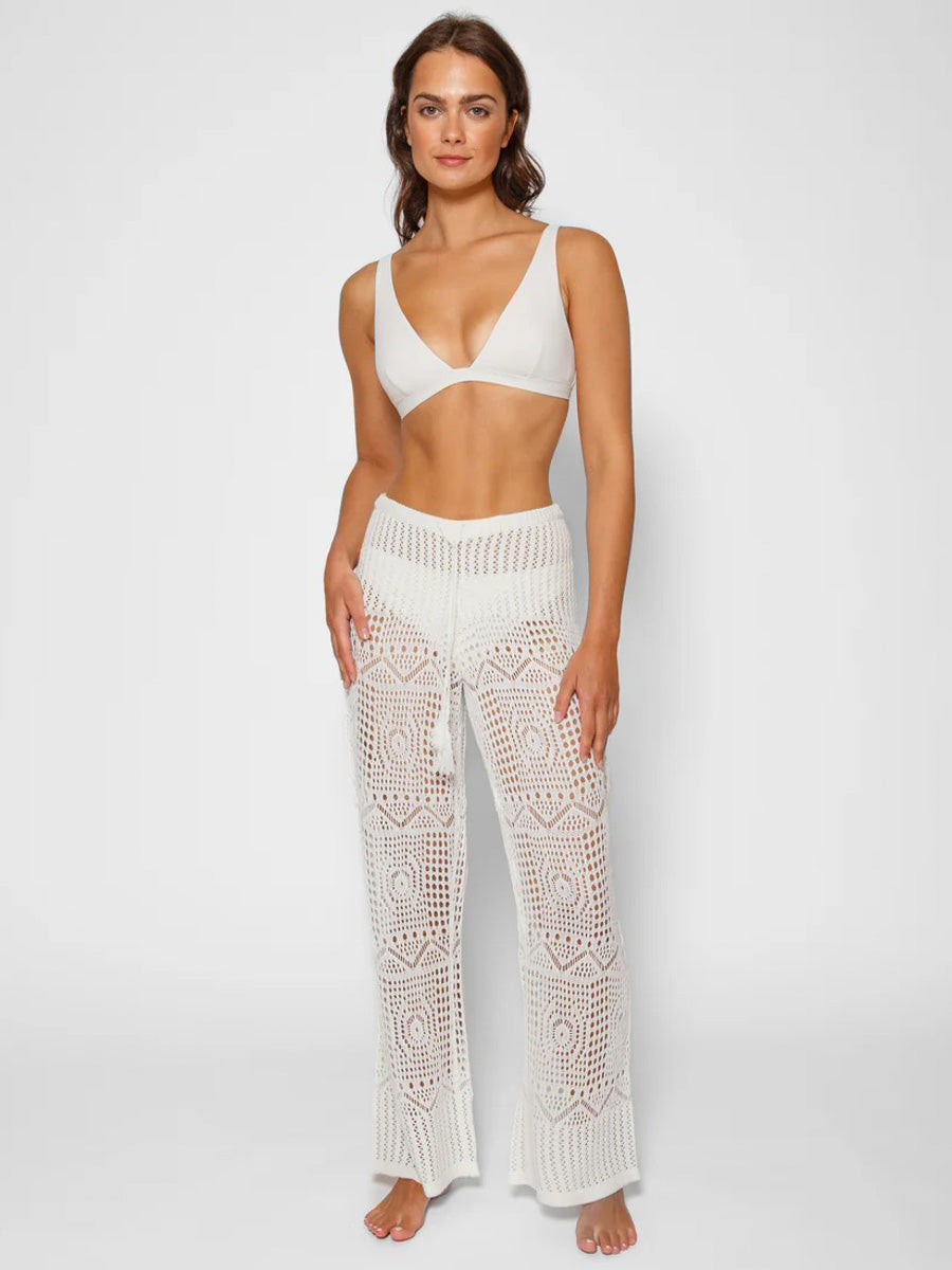 Koy Resort Santorini Crochet Pants In Cream