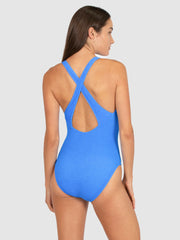 Baku Ibiza Plunge One Piece in Maya Blue, view 2, click to see full size