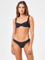 L*Space Off the Grid Nikita Top in Black, view 3, click to see full size