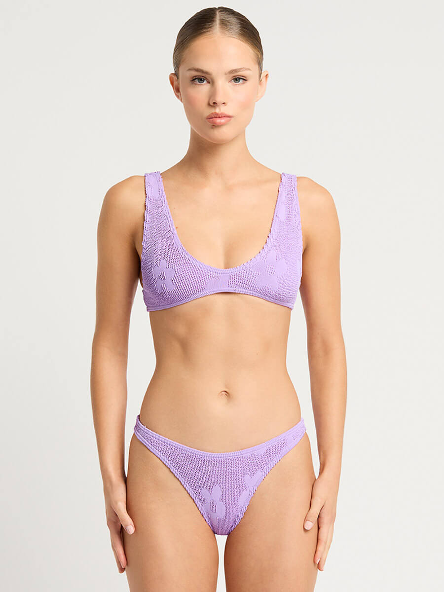 Bond-eye Scout Crop Top In Lavender Floral