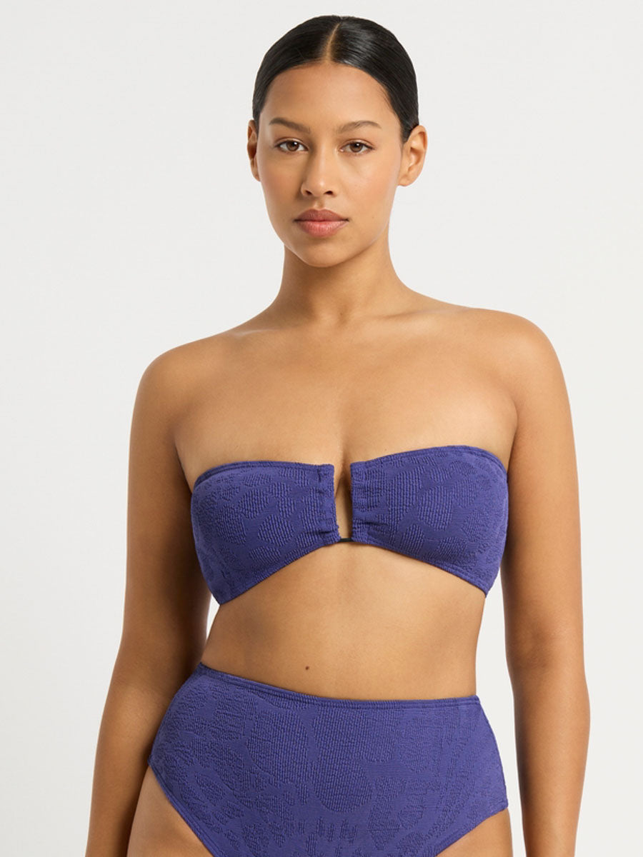 Bond-eye Blake Bandeau Top in Sapphire Animalia