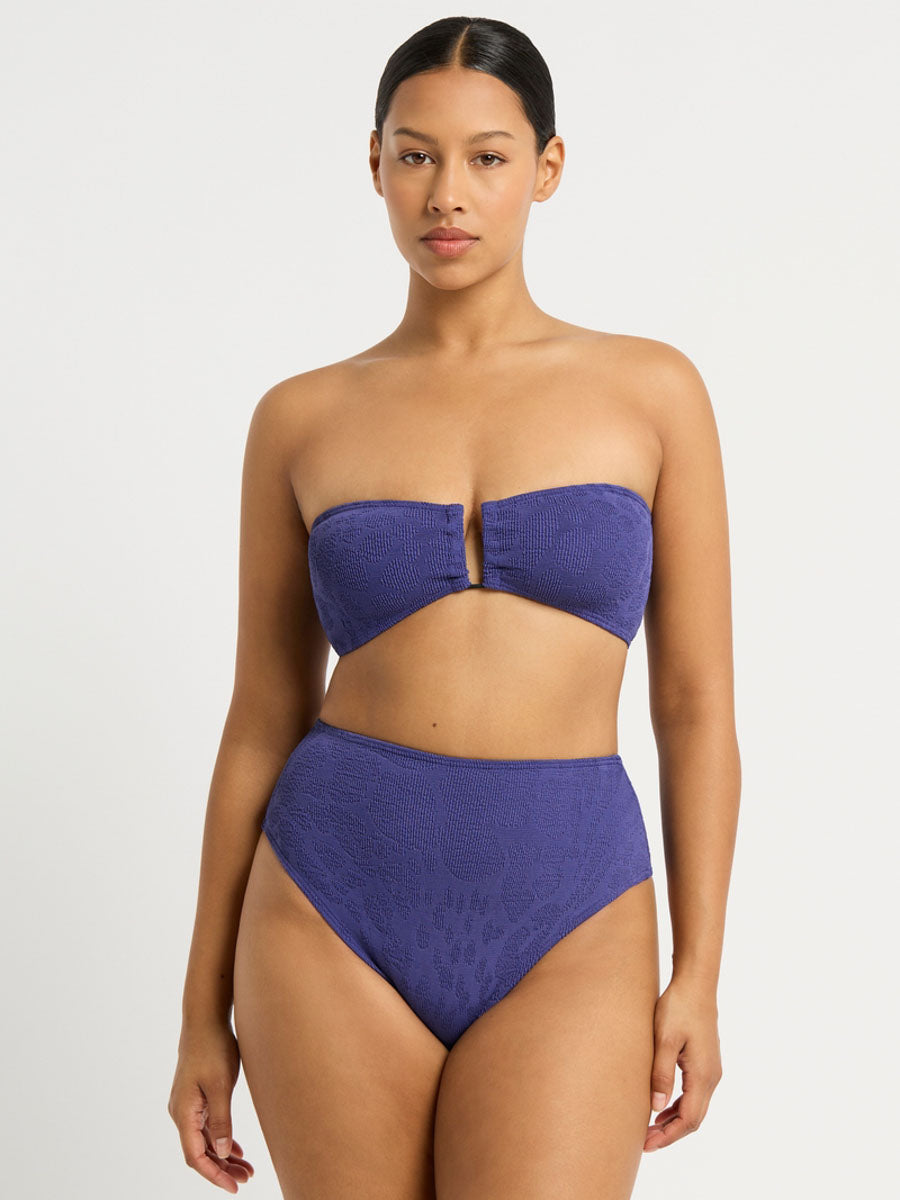 Bond-eye Blake Bandeau Top in Sapphire Animalia