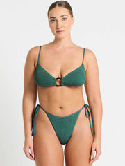 Bond-eye Ring Lissio Crop Top in Bottle Green, view 3, click to see full size