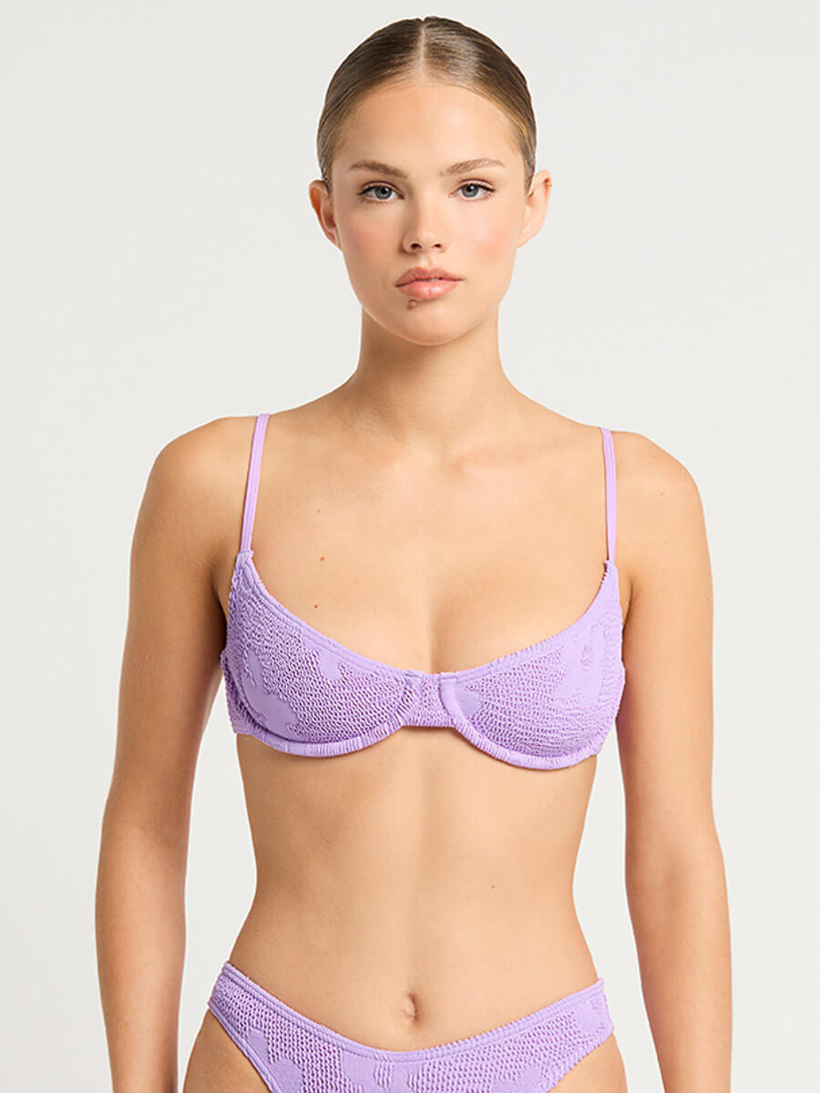 Bond-eye Gracie Balconette Top In Lavender Floral