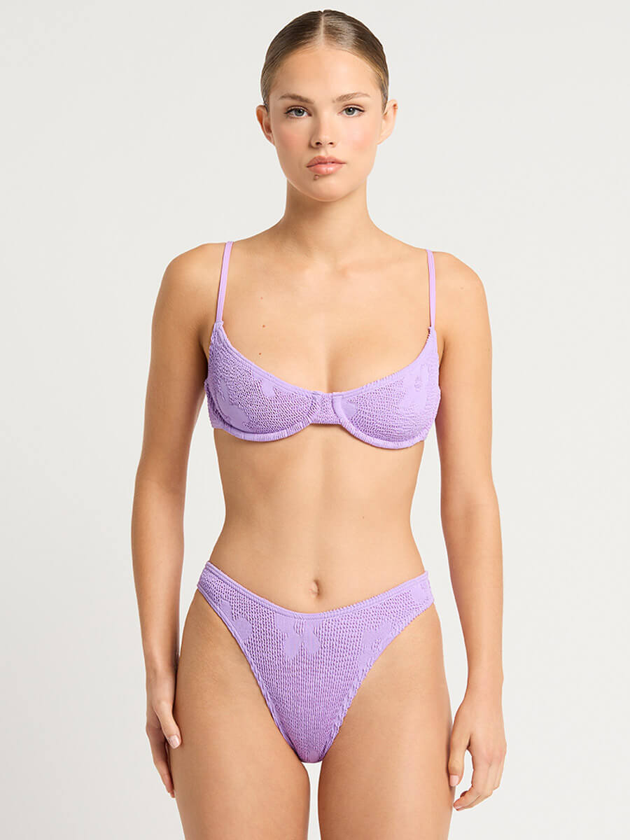 Bond-eye Gracie Balconette Top In Lavender Floral