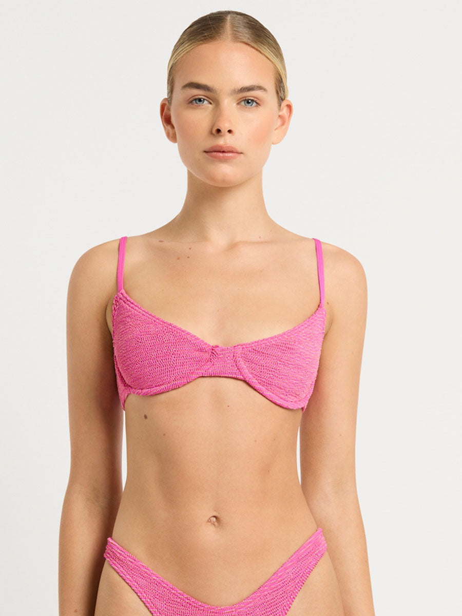 Bond-eye Gracie Balconette Top in Wildberry Lurex