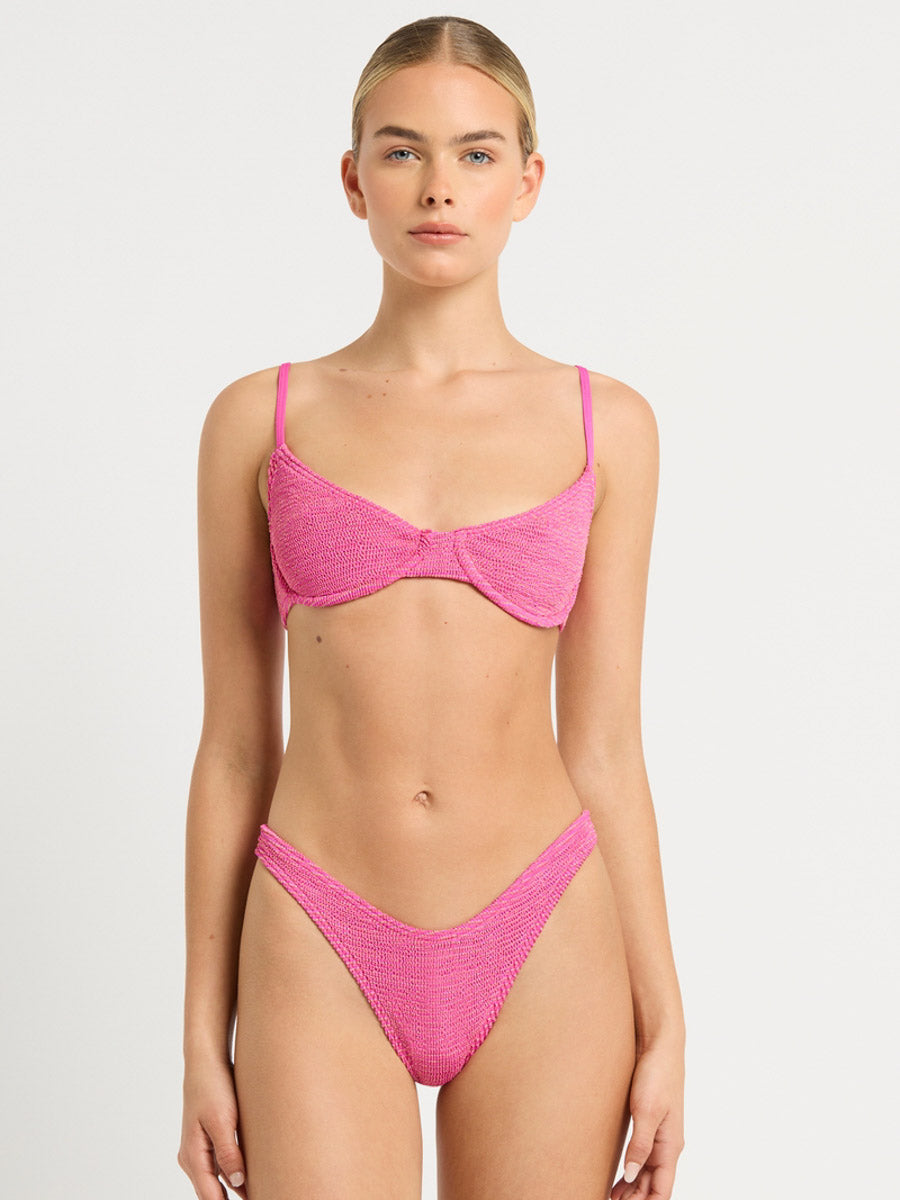 Bond-eye Gracie Balconette Top in Wildberry Lurex