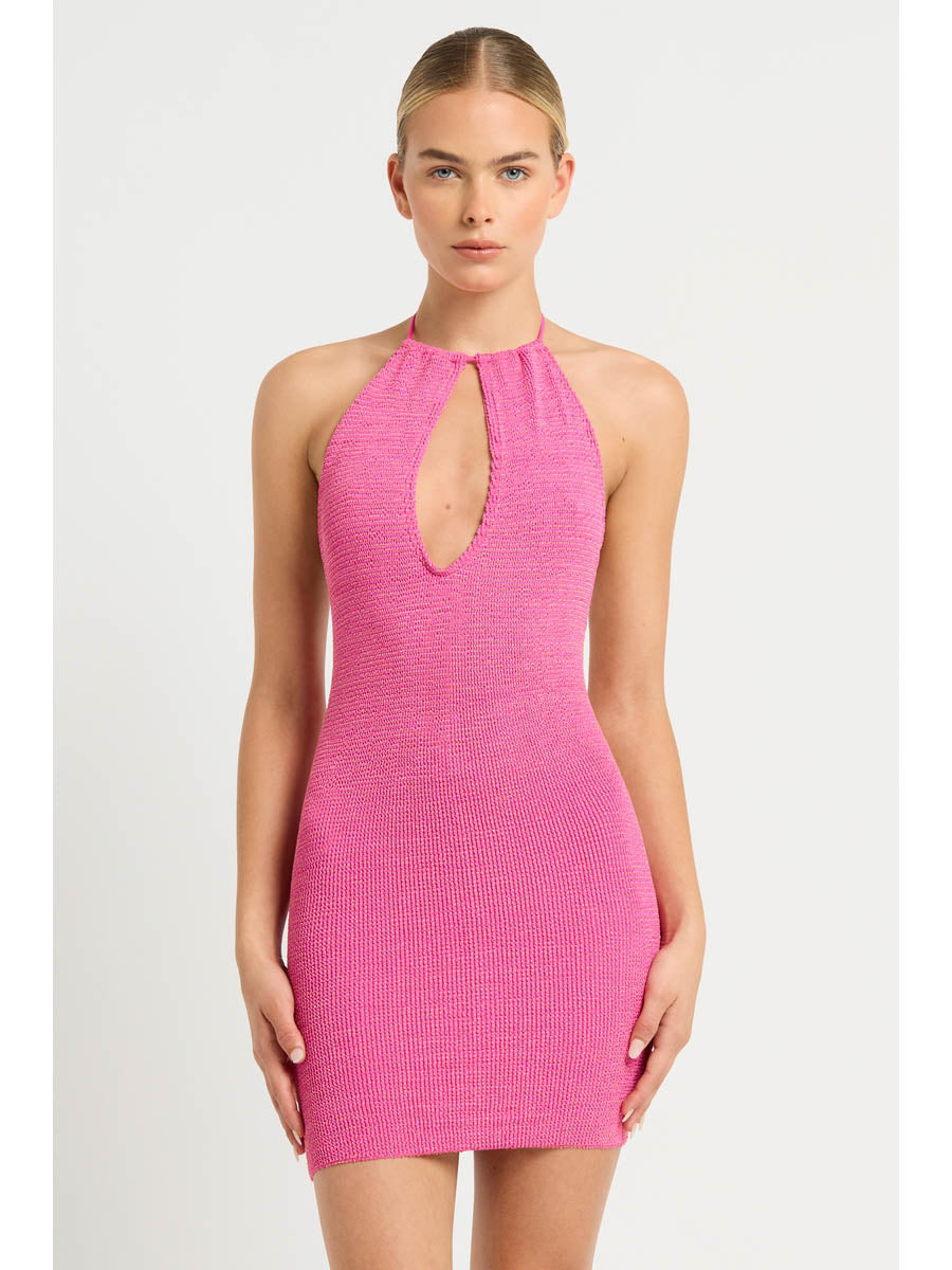 Bond-eye Bisou Mini Dress in Wildberry Lurex