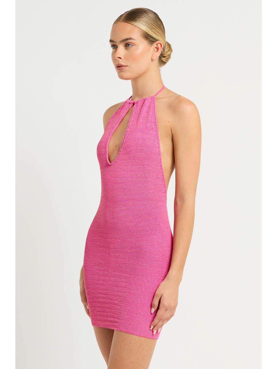 Bond-eye Bisou Mini Dress in Wildberry Lurex