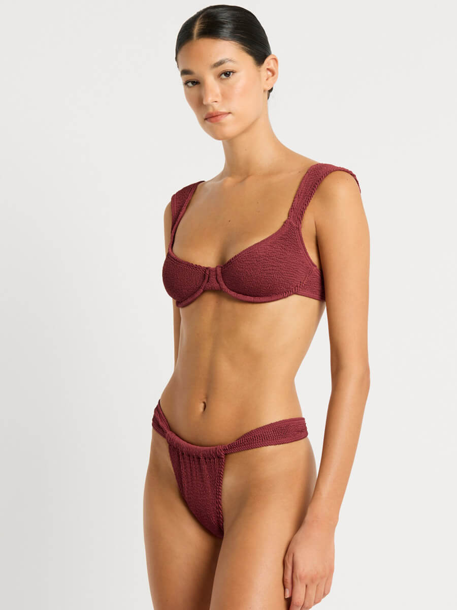 Bond-eye Georgia Balconette in Carmine Recycled