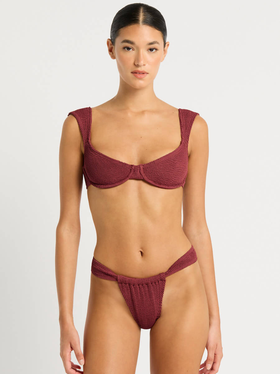 Bond-eye Georgia Balconette in Carmine Recycled