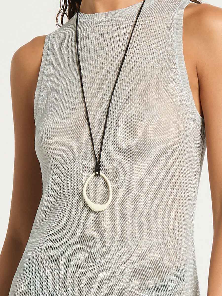 Asher Mini Dress in Silver Knit