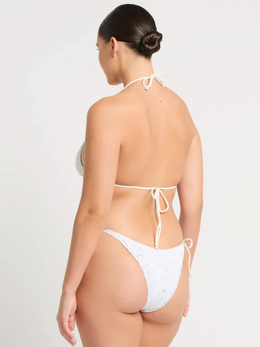 Bond-eye Beaded Tie Side Vista Brief in White Leopard