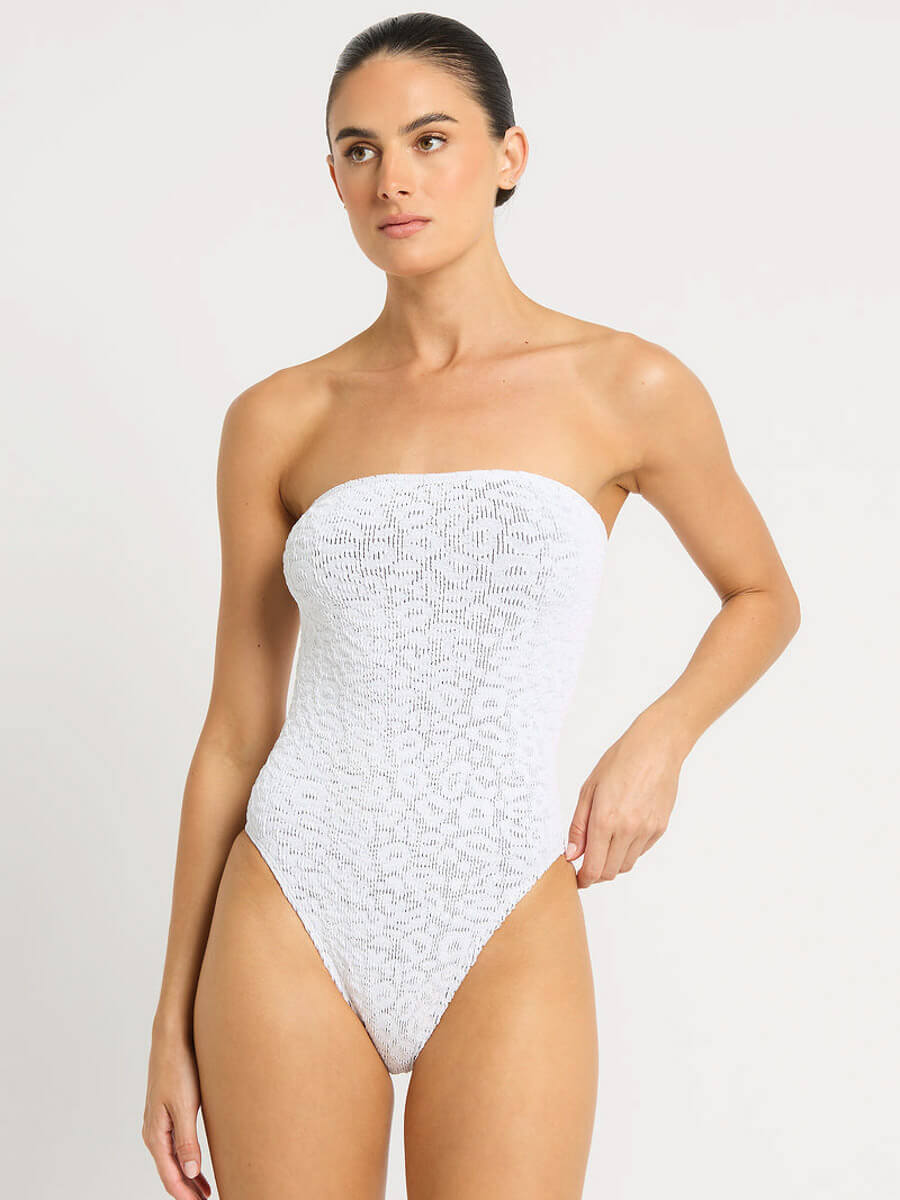 Bond-eye Fane One Piece in White Leopard