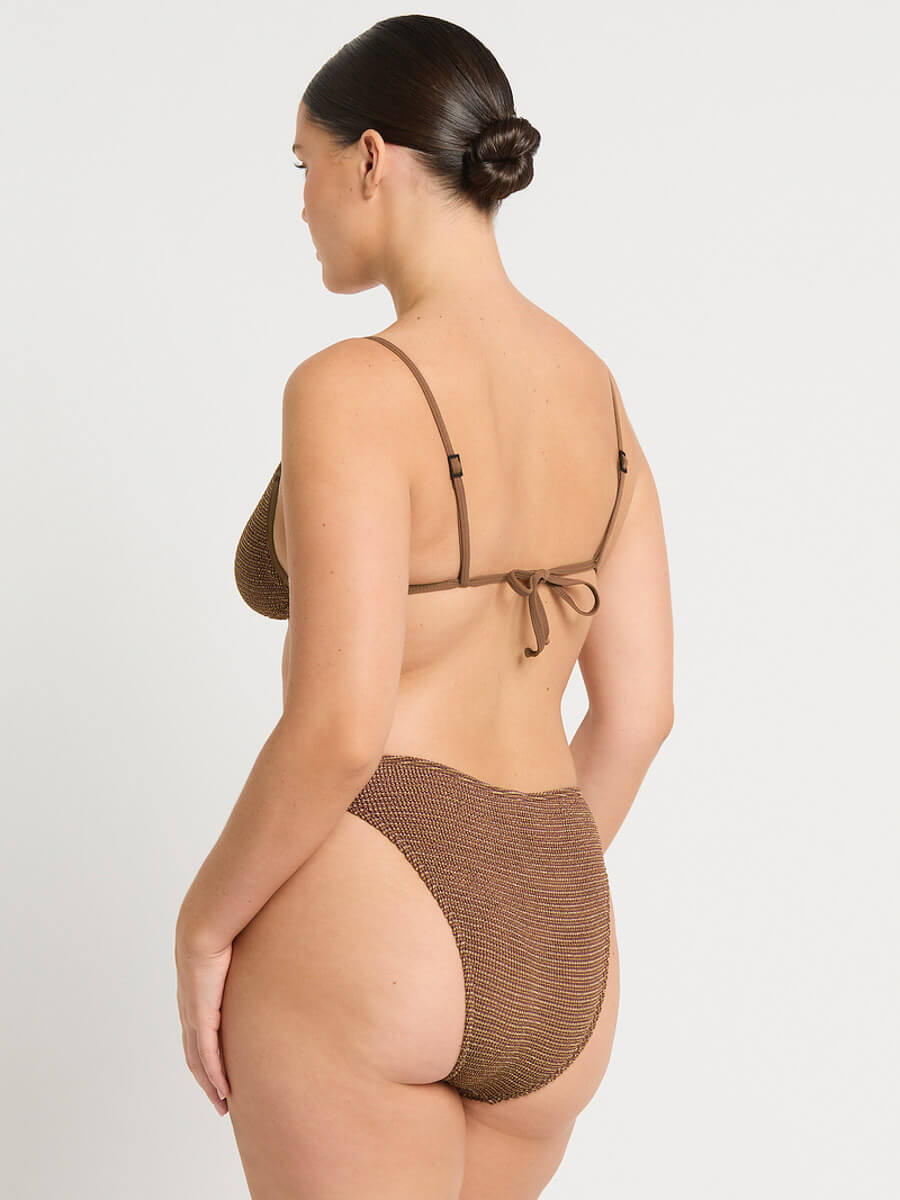 Bond-eye Luana Triangle in Cocoa Butter Lurex