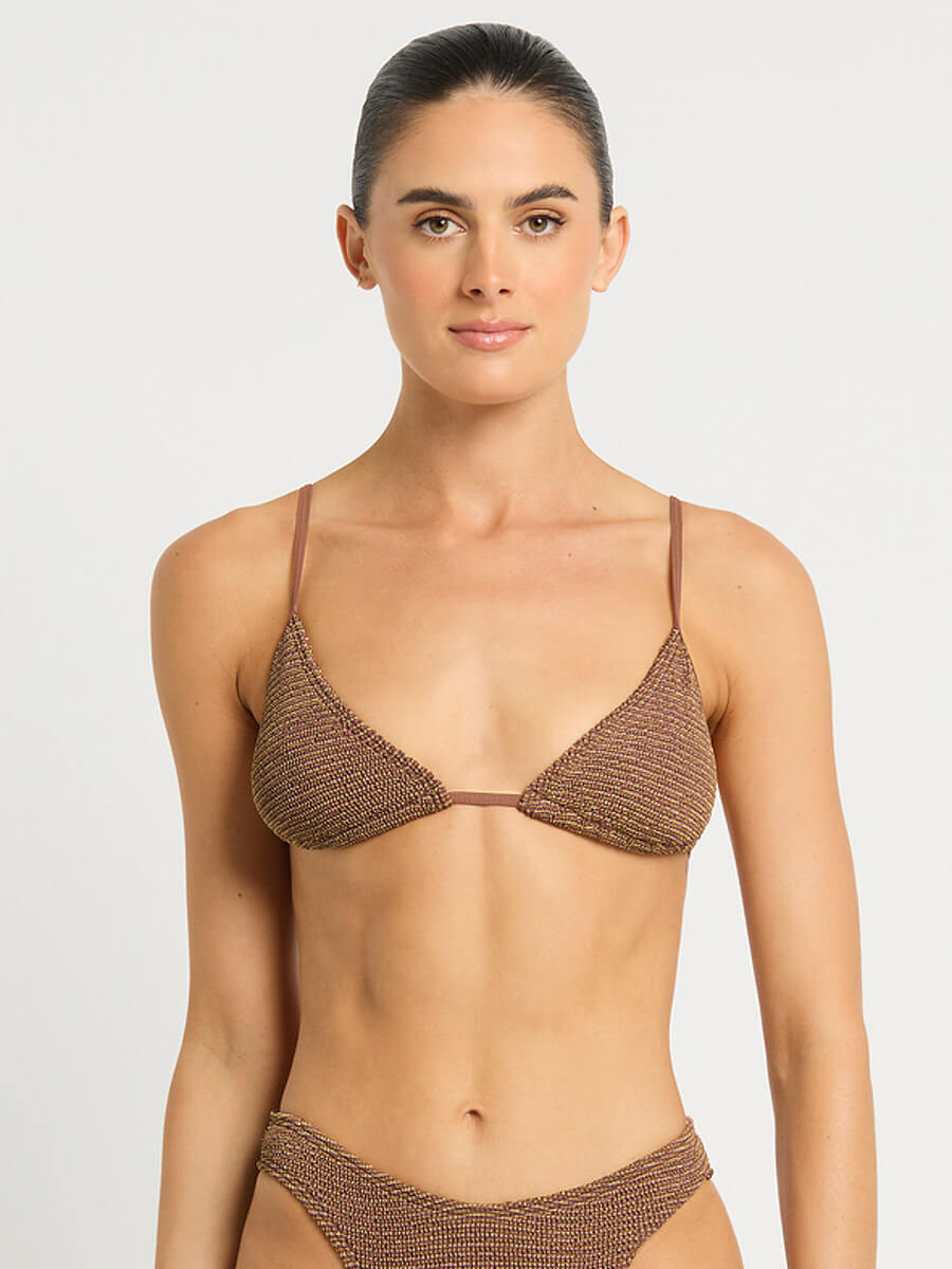 Bond-eye Luana Triangle in Cocoa Butter Lurex