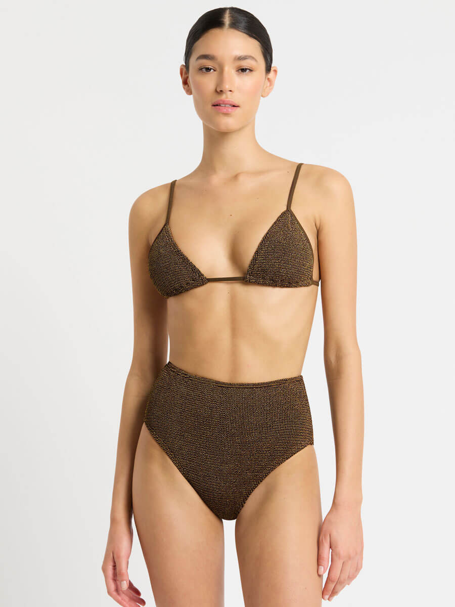 Bond-eye Luana Triangle In Cocoa Lurex